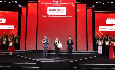 CADI-SUN tiếp tục được vinh danh Top 500 doanh nghiệp lớn nhất Việt Nam