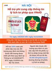 Hỗ trợ phí cung cấp thông tin lý lịch tư pháp qua VNeID từ hôm nay