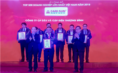 CADI-SUN: Top 500 doanh nghiệp lớn nhất Việt Nam 2018