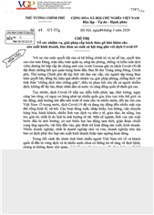 Chỉ thị về các giải pháp cấp bách tháo gỡ khó khăn cho SXKD, bảo đảm ASXH ứng phó với dịch Covid_19